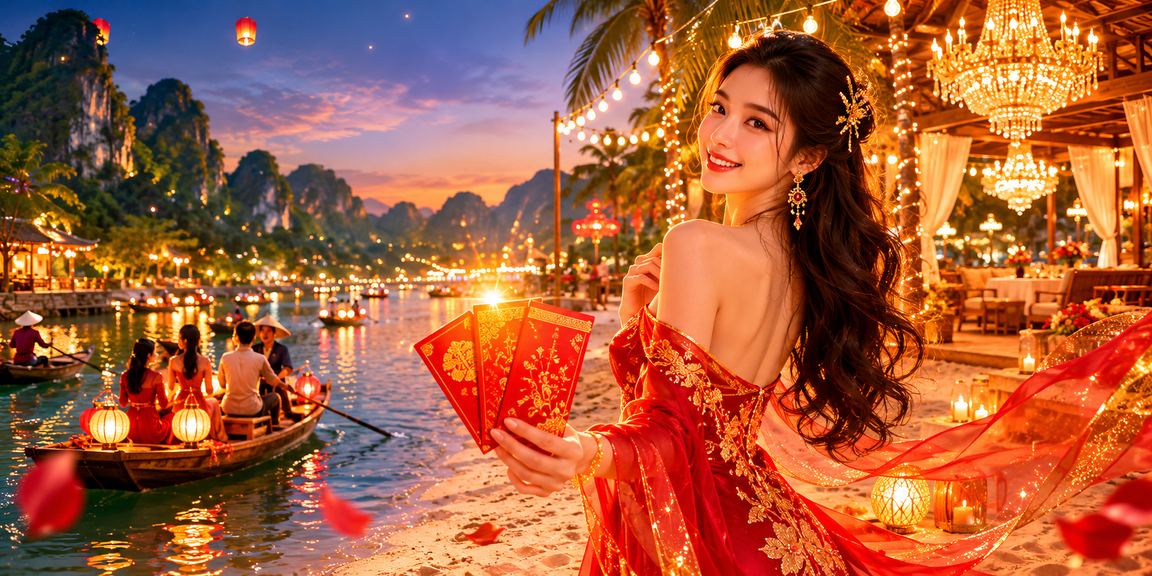 Cảnh chợ đêm Ninh Bình với không khí lễ hội vui tươi, biểu trưng cho sự cân bằng giải trí lành mạnh